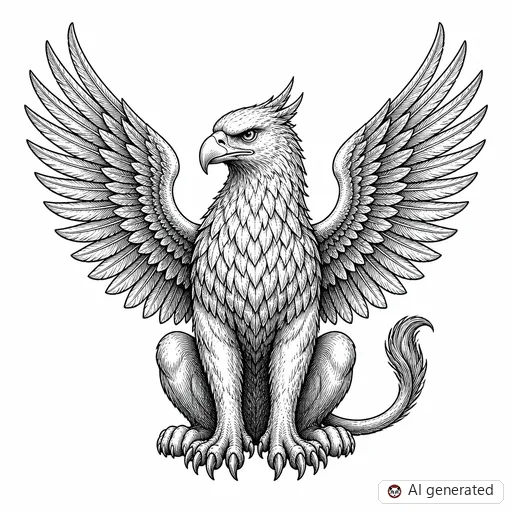 Griffin tattoo design in Illustrative style