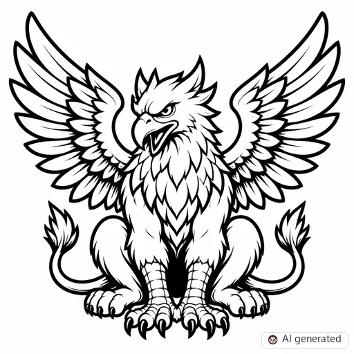Griffin tattoo design in New School style