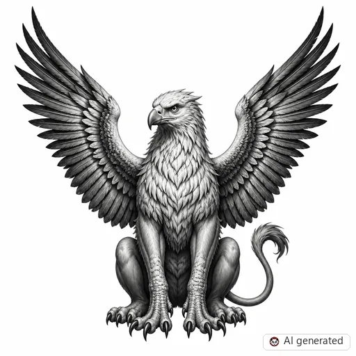 Griffin tattoo design in Realism style