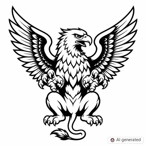 Griffin tattoo design in Traditional style