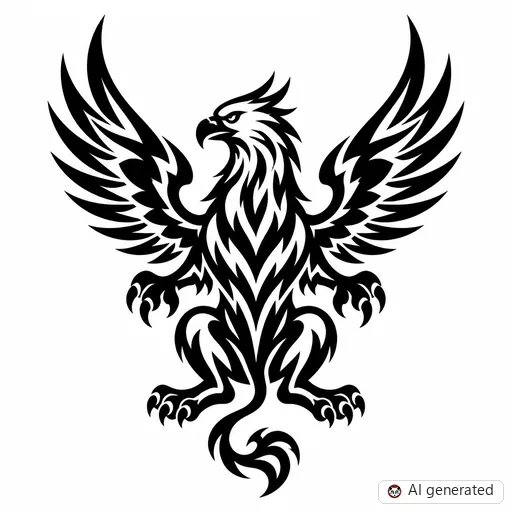 Griffin tattoo design in Tribal style