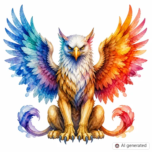 Griffin tattoo design in Watercolor style