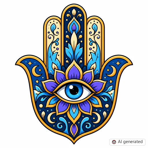 Hamsa-Tattoo-Entwurf im Stil Anime