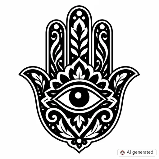 Hamsa tattoo design in Blackwork style