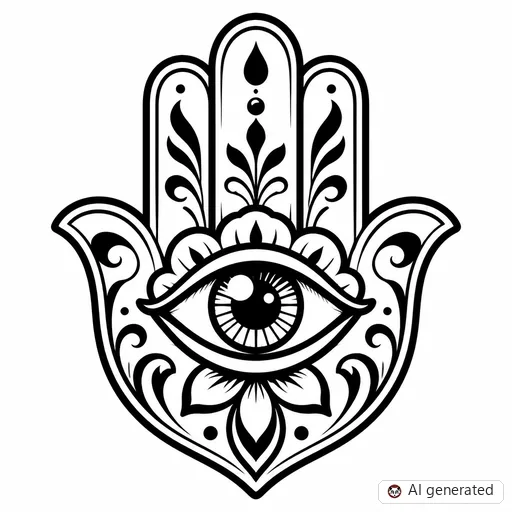 Hamsa tattoo design in New School style