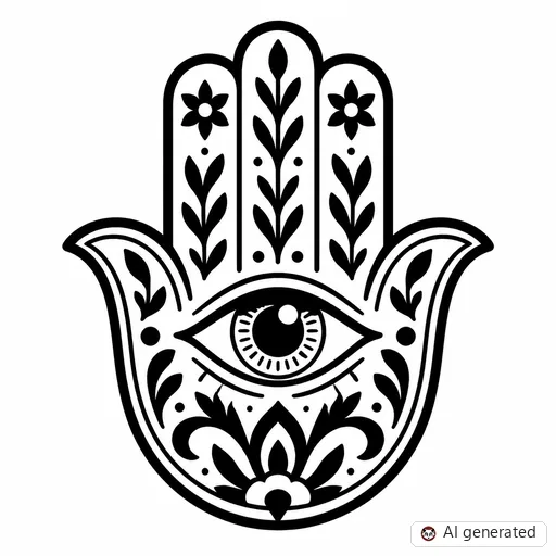 Hamsa tattoo design in Traditional style