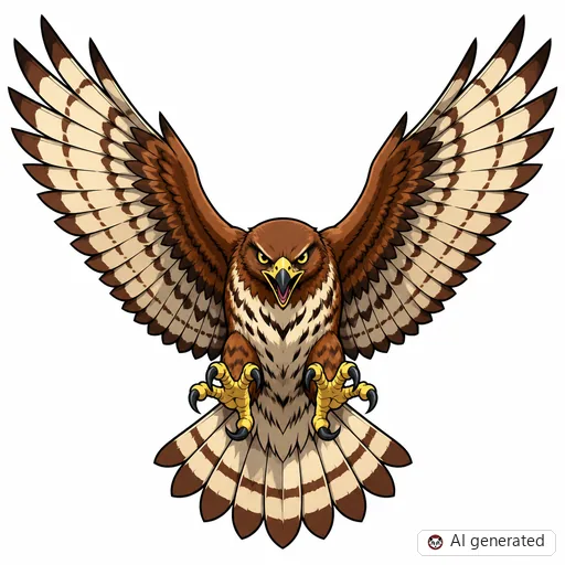Falke-Tattoo-Entwurf im Stil Anime