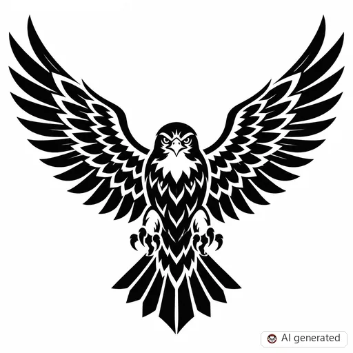 Hawk tattoo design in Blackwork style