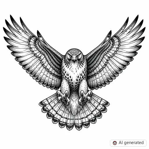 Hawk tattoo design in Illustrative style