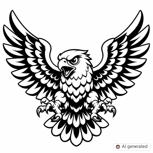Hawk tattoo design in New School style
