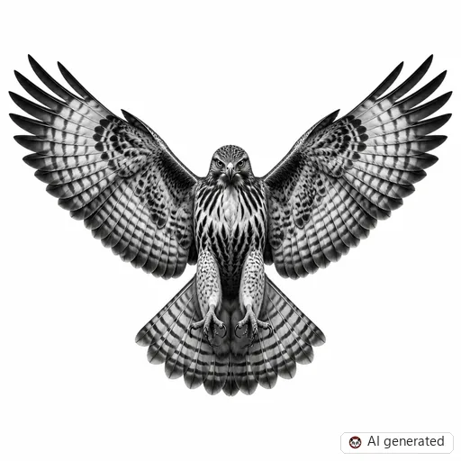 Hawk tattoo design in Realism style