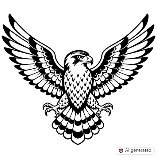 Hawk tattoo design in Traditional style