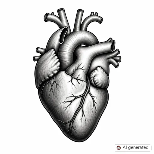 Heart tattoo design in Black & Grey style