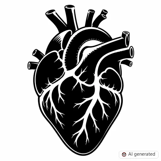 Heart tattoo design in Blackwork style