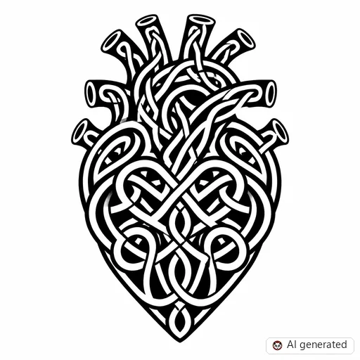 Disegno di tatuaggio Cuore in stile Celtico