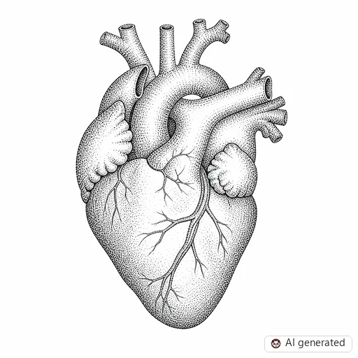 Heart tattoo design in Dotwork style