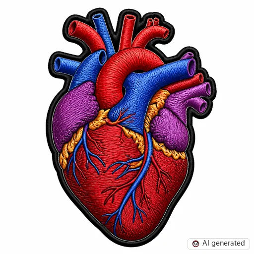Diseño de tatuaje de Corazón en estilo Bordado