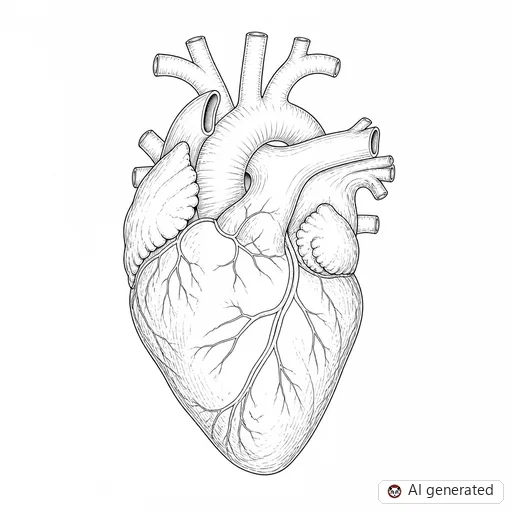 Heart tattoo design in Fine-Line style