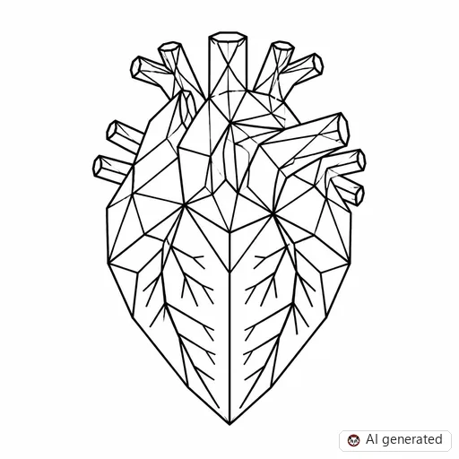 Heart tattoo design in Geometric style