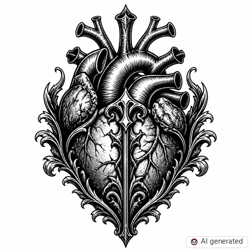 Disegno di tatuaggio Cuore in stile Gothic
