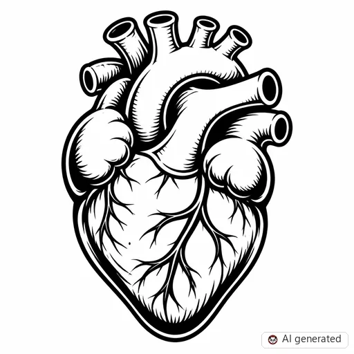 Heart tattoo design in New School style