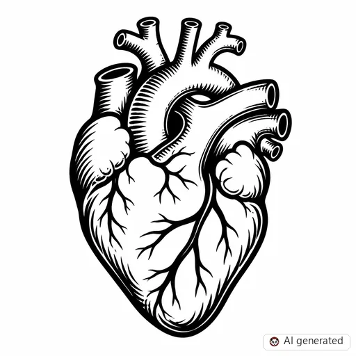 Heart tattoo design in Traditional style