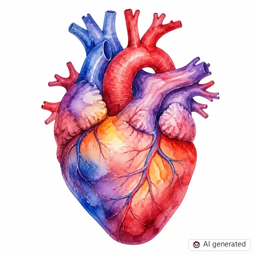Heart tattoo design in Watercolor style