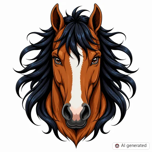 Pferd-Tattoo-Entwurf im Stil Anime