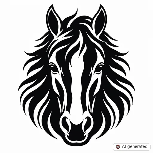 Horse tattoo design in Blackwork style