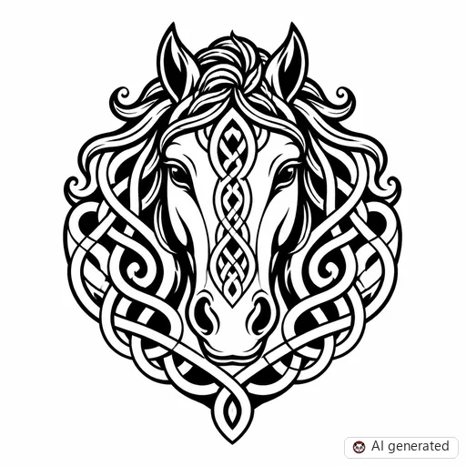 Disegno di tatuaggio Cavallo in stile Celtico