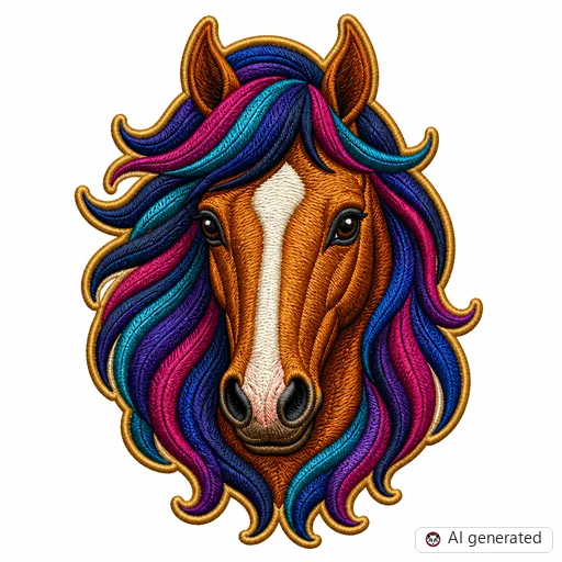 Diseño de tatuaje de Caballo en estilo Bordado