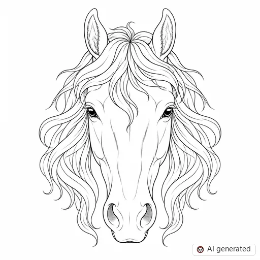 Horse tattoo design in Fine-Line style