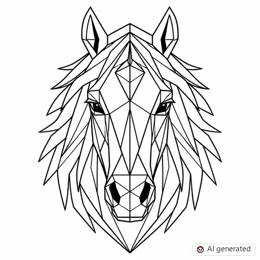 Horse tattoo design in Geometric style