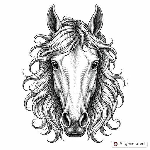 Horse tattoo design in Illustrative style