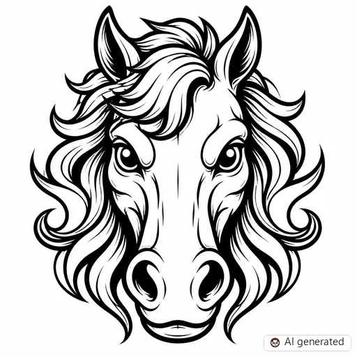 Horse tattoo design in New School style