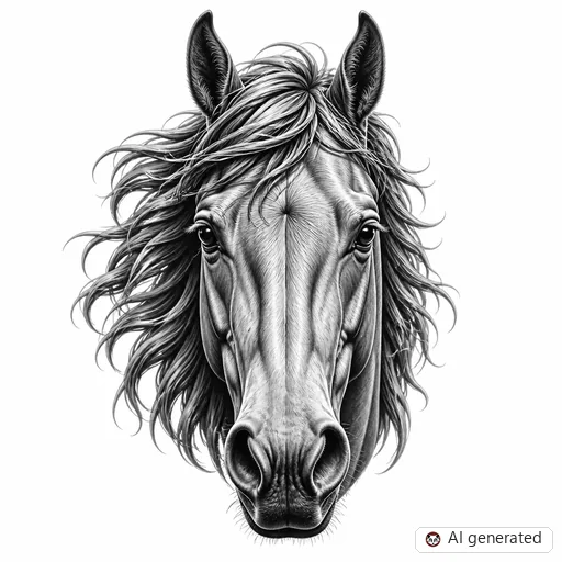 Horse tattoo design in Realism style
