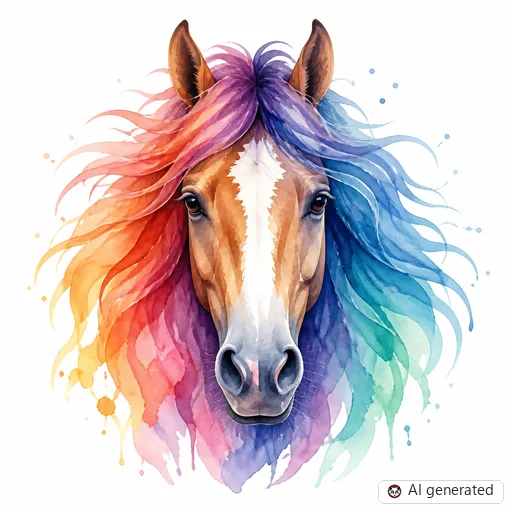 Horse tattoo design in Watercolor style