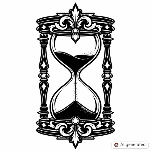 Hourglass tattoo design in Blackwork style