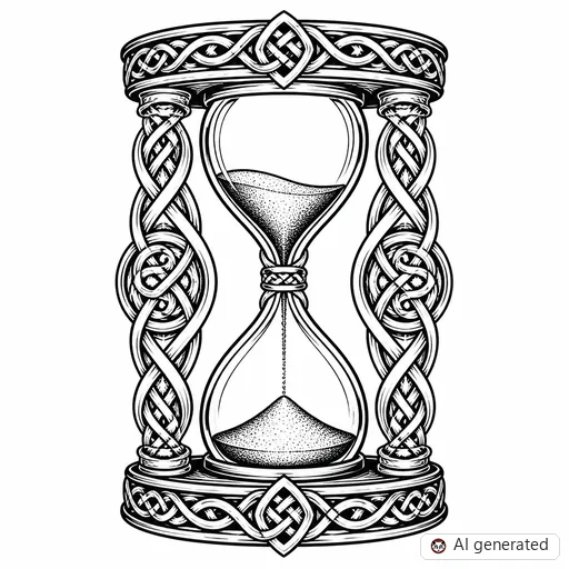 Disegno di tatuaggio Clessidra in stile Celtico