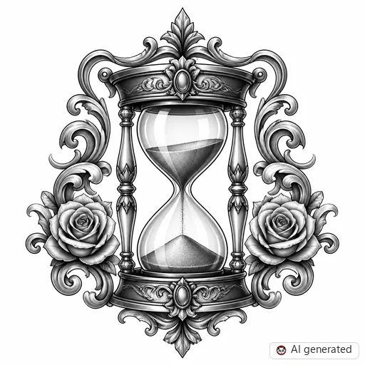 Sanduhr-Tattoo-Entwurf im Stil Chicano