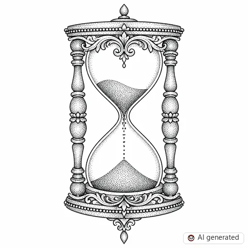 Hourglass tattoo design in Dotwork style