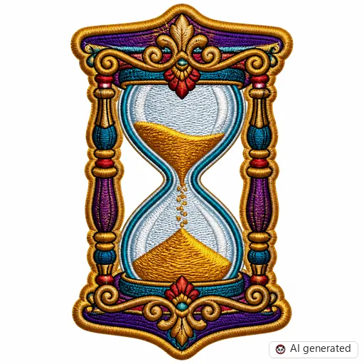 Diseño de tatuaje de Reloj de arena en estilo Bordado