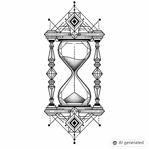 Hourglass tattoo design in Geometric style