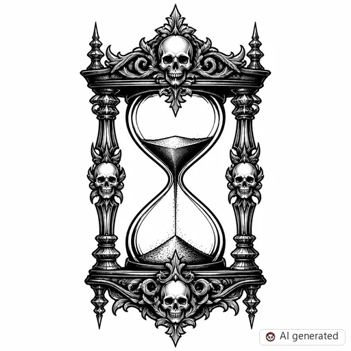 Disegno di tatuaggio Clessidra in stile Gothic