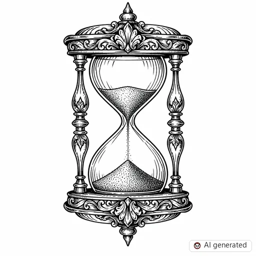 Sanduhr-Tattoo-Entwurf im Stil Illustrative