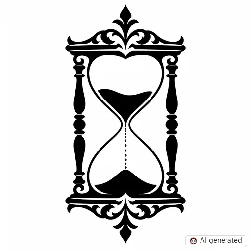 Sanduhr-Tattoo-Entwurf im Stil Negative Space