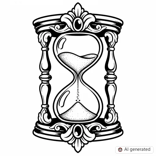 Hourglass tattoo design in New School style
