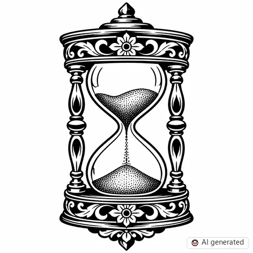 Sanduhr-Tattoo-Entwurf im Stil Traditional