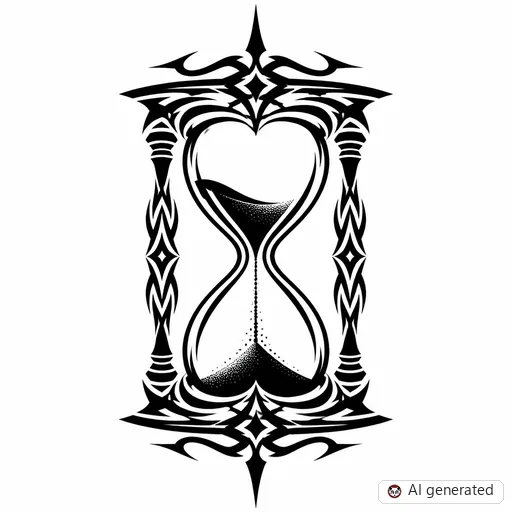Sanduhr-Tattoo-Entwurf im Stil Tribal