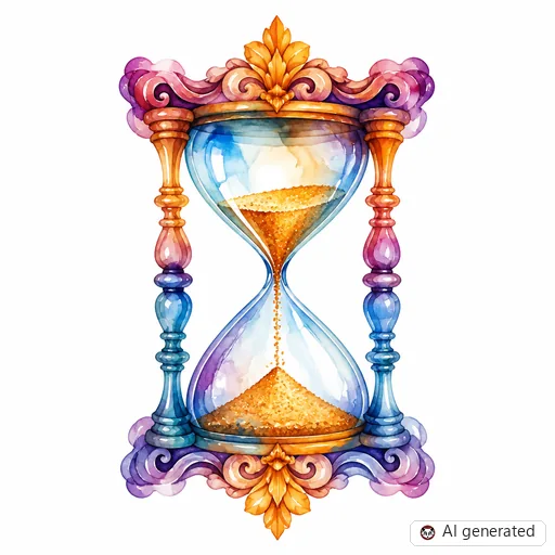 Sanduhr-Tattoo-Entwurf im Stil Watercolor